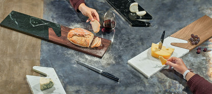 THE CONNECT SERVING BOARDS - BLACK & WHITE MARBLE