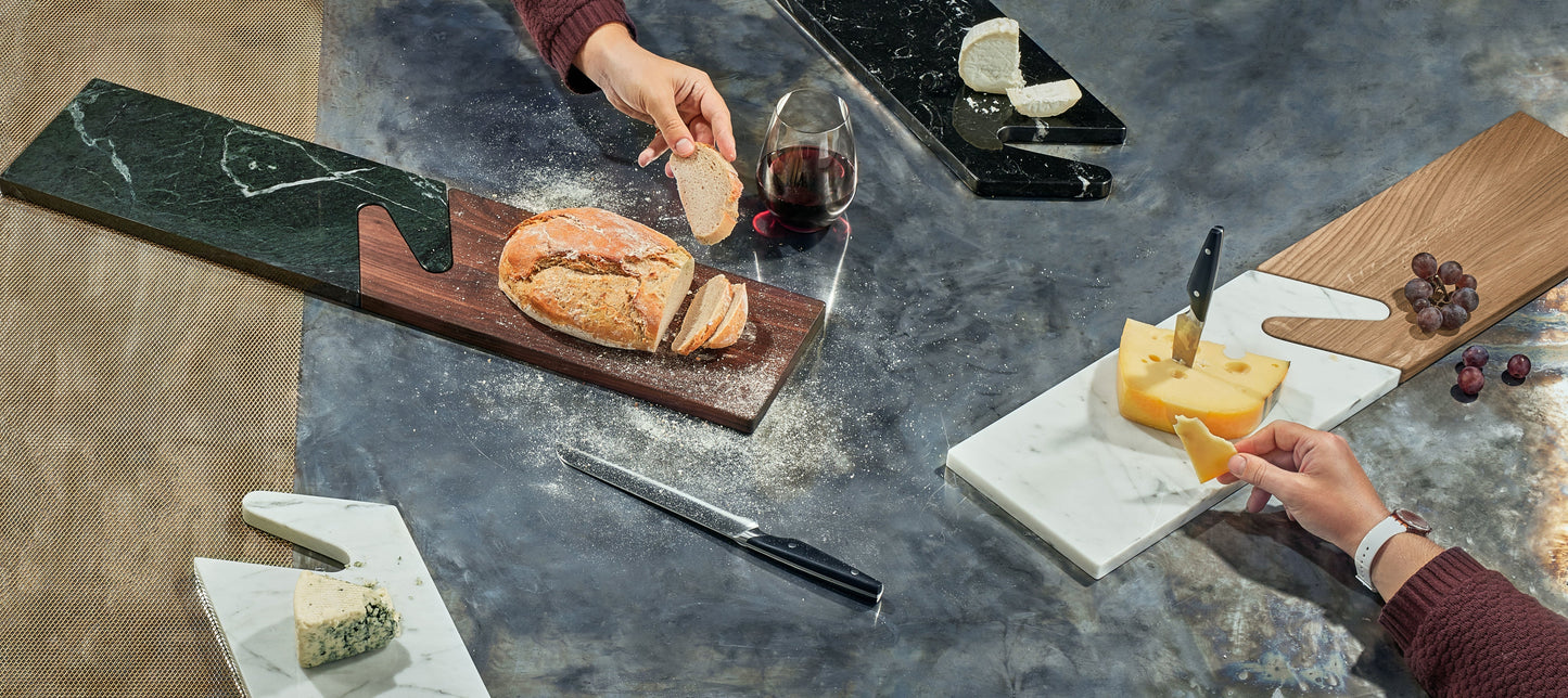 THE CONNECT SERVING BOARDS - WHITE MARBLE & OAK