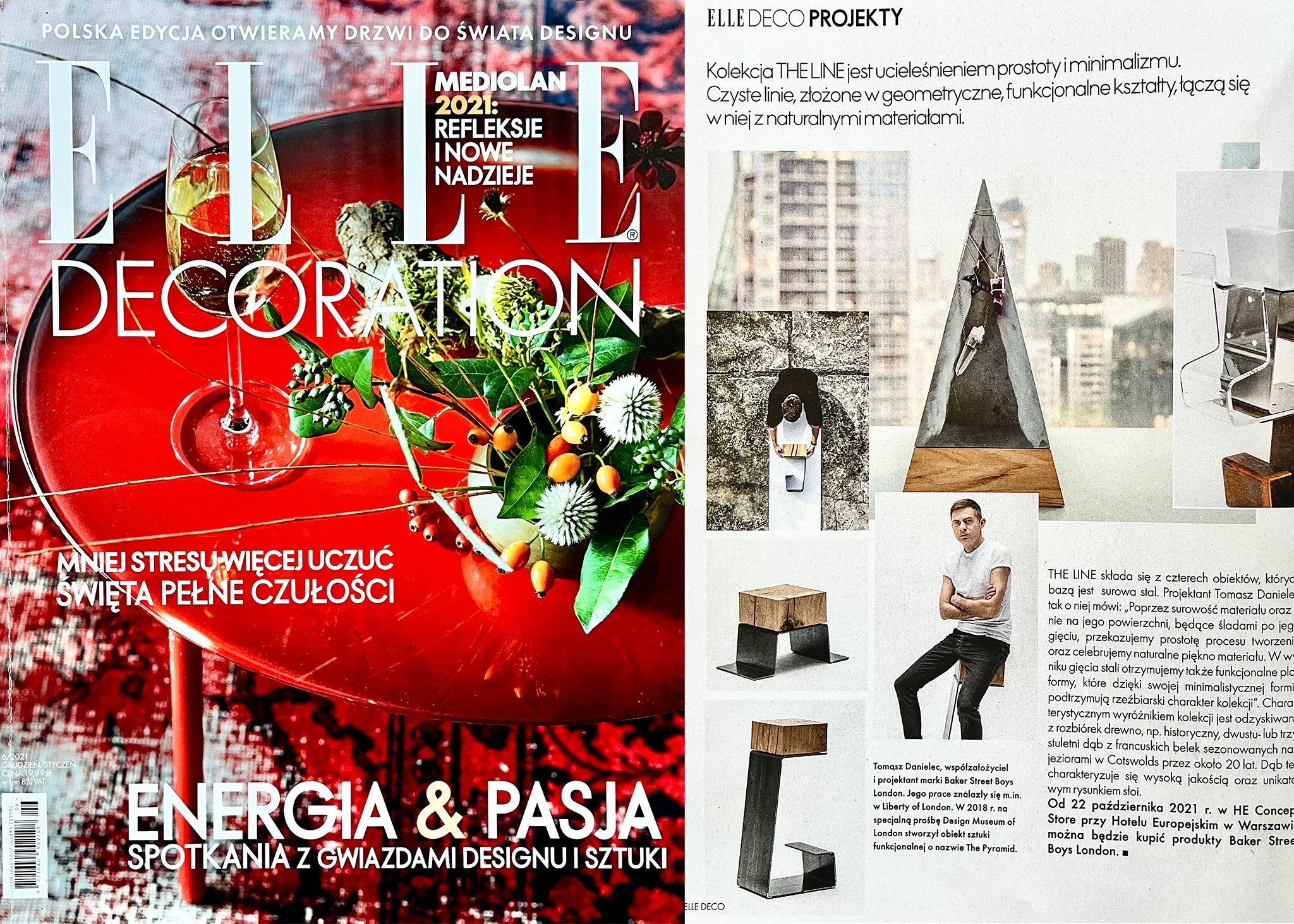 Elle Decoration article feature about modern, contemporary furniture design by Baker Street Boys