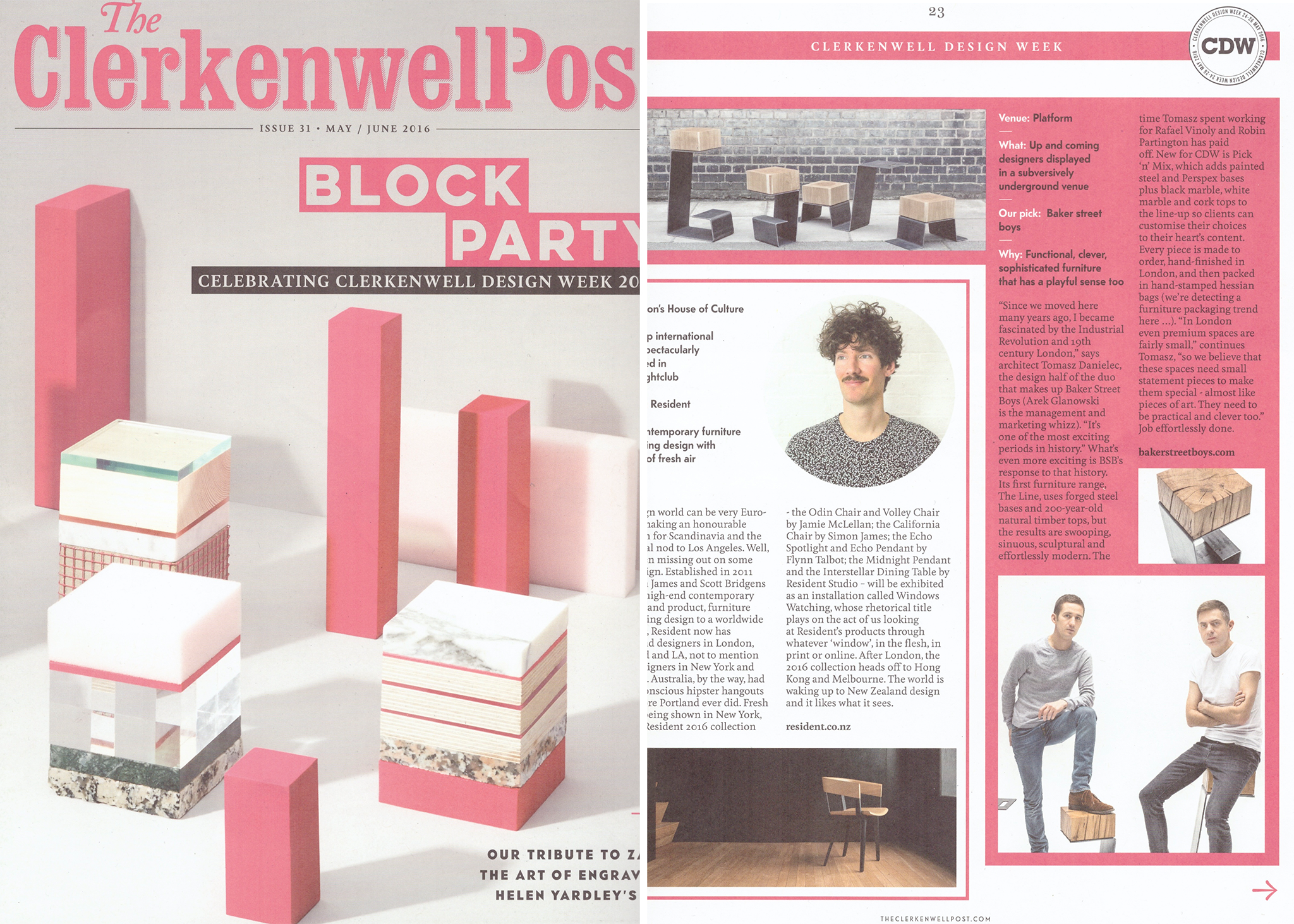 The Clerkenwell Post article feature about modern, contemporary furniture design exhibition by Baker Street Boys